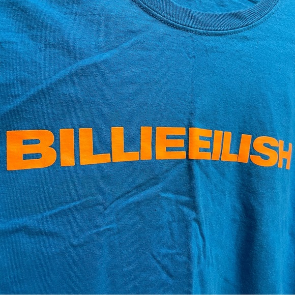 BILLIE EILISH BLOHSH OFFICIAL MERCH don’t smile at me blue longsleeve SIZE SMALL - Picture 4 of 8